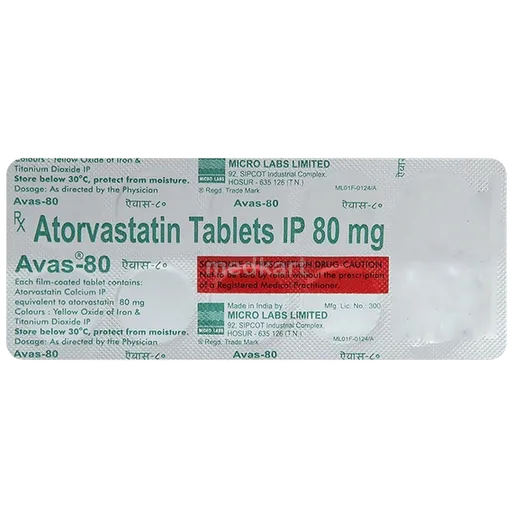 avas 80mg tablet 10's